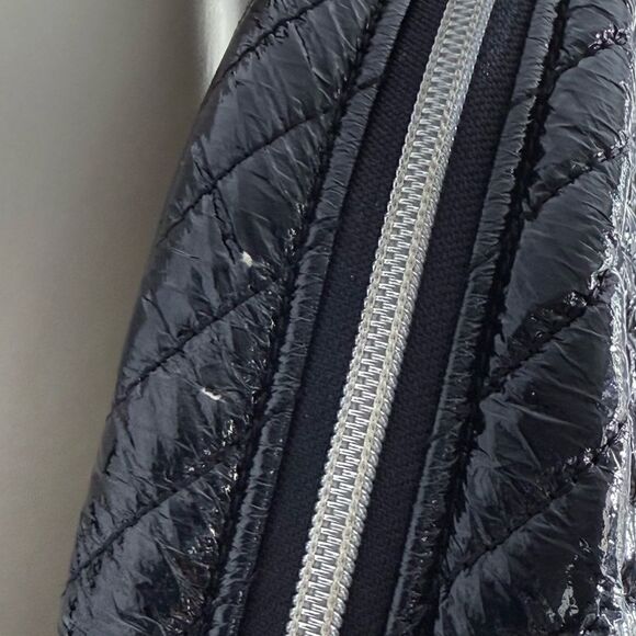 Rebecca Minkoff Pippa Large Backpack Black Patent Nylon Chevron Quilted Laptop main image 15